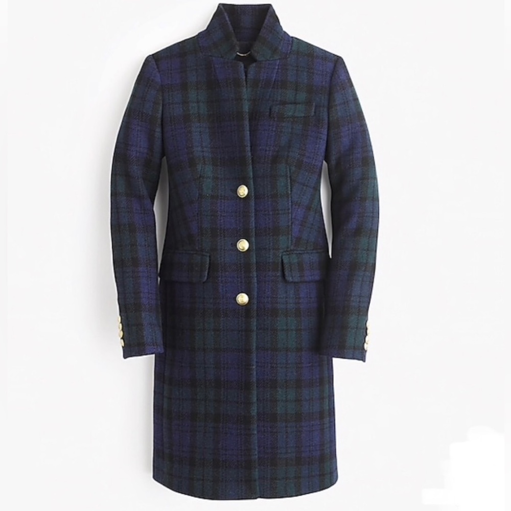 ISO J.Crew Regent Topcoat in Black Watch Plaid